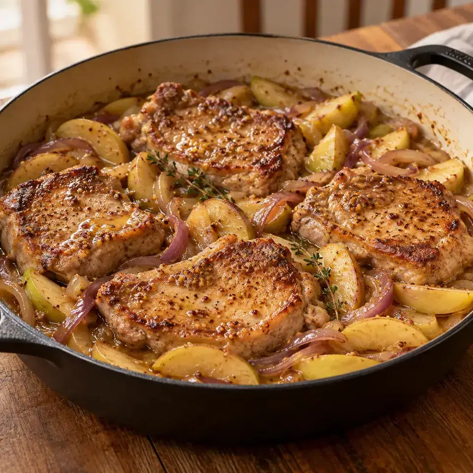 Fried Pork Chops with Apples — serving inspiration