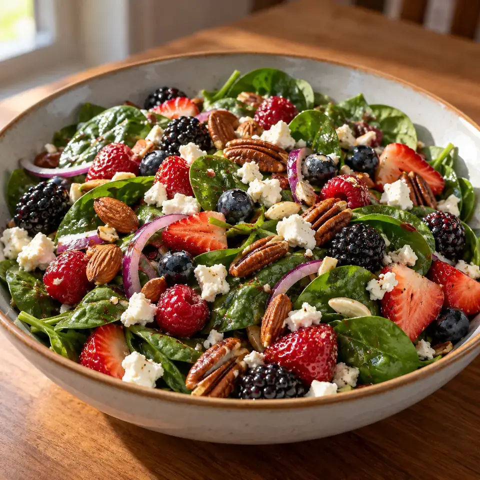 Fruit & Nut Spinach Salad Recipe — serving inspiration