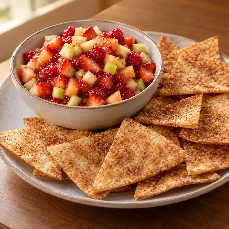 Fruit Salsa with Cinnamon Crisps — serving inspiration