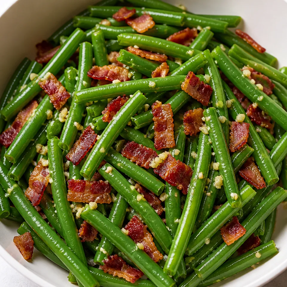 Garlic and Bacon Green Beans — serving inspiration