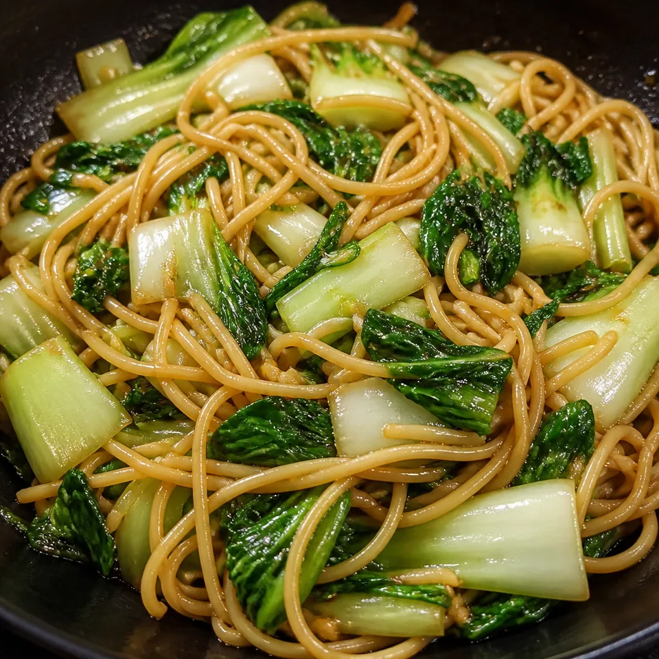 Garlic Bok Choy with Noodles — serving inspiration