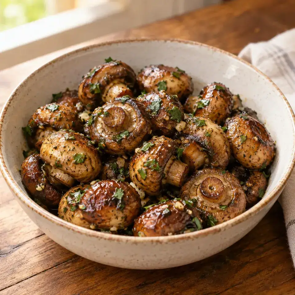 Garlic Butter Air Fryer Mushrooms — serving inspiration