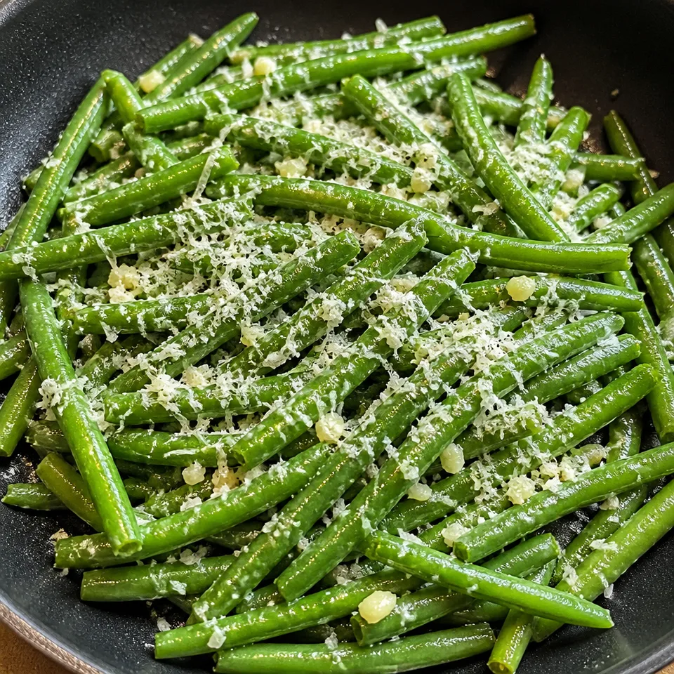 Garlic Green Beans with Olive Oil and Parmesan — serving inspiration