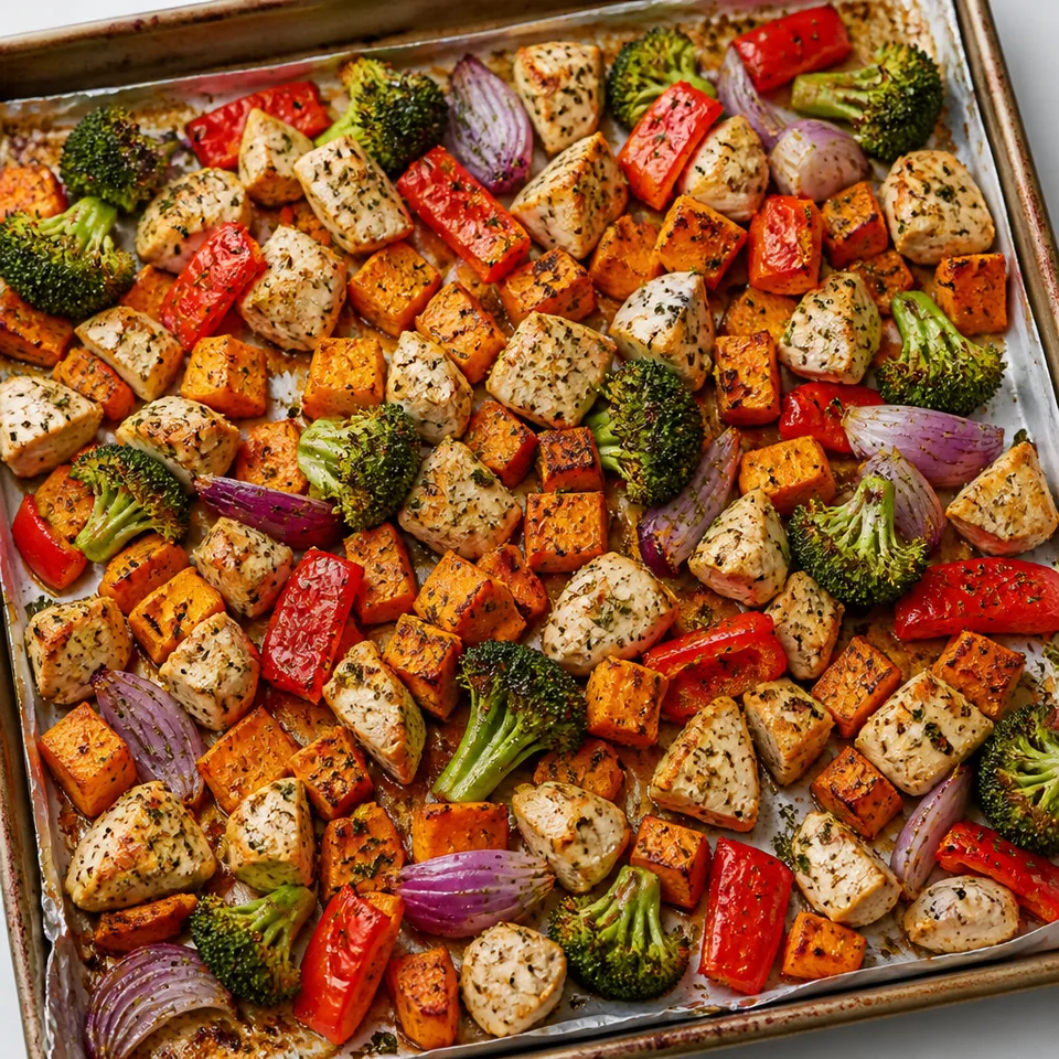Garlic Herb Chicken and Sweet Potato Sheet Pan Meal Prep — serving inspiration