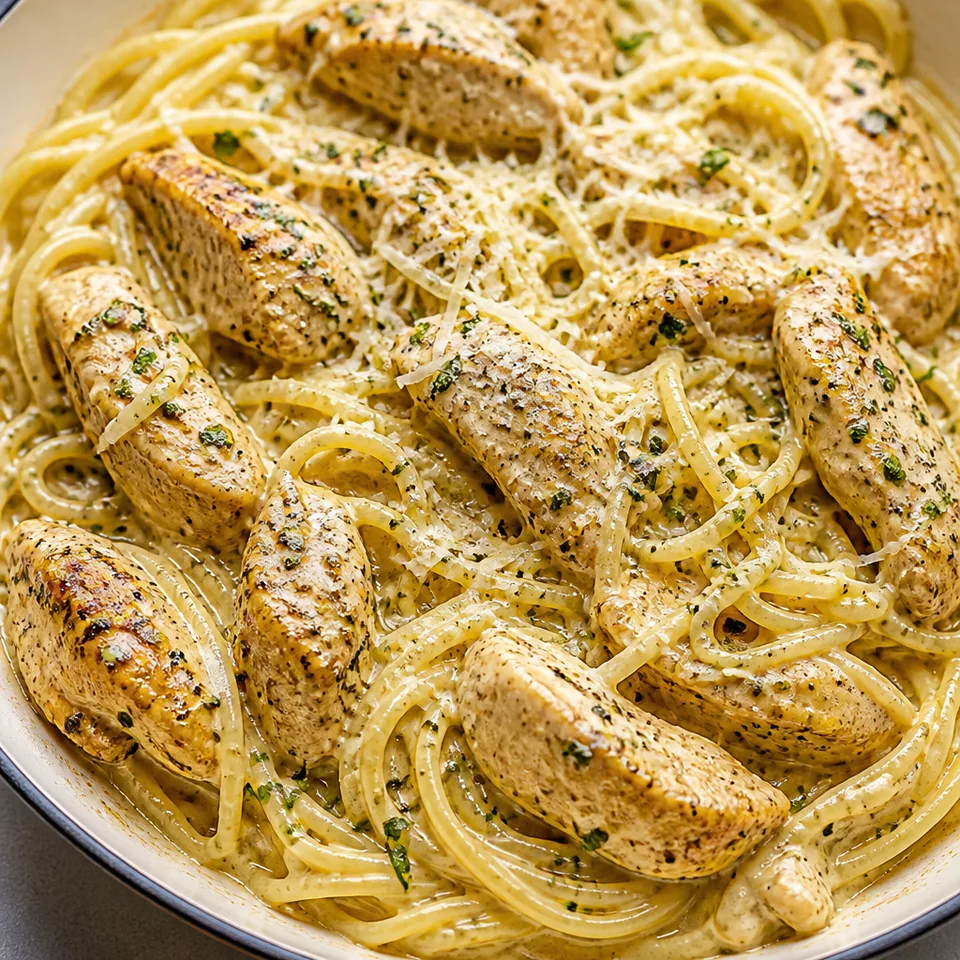 Garlic Parmesan Chicken Pasta — serving inspiration