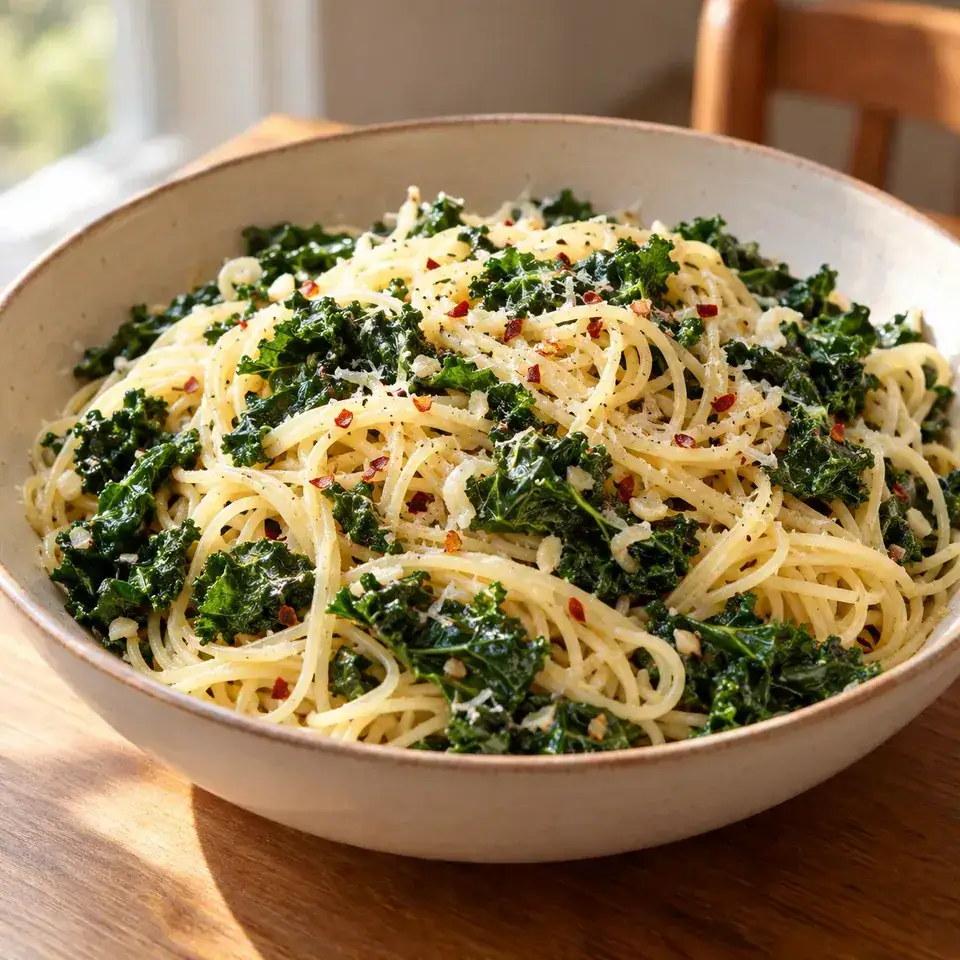 Garlic Parmesan Kale Pasta — serving inspiration