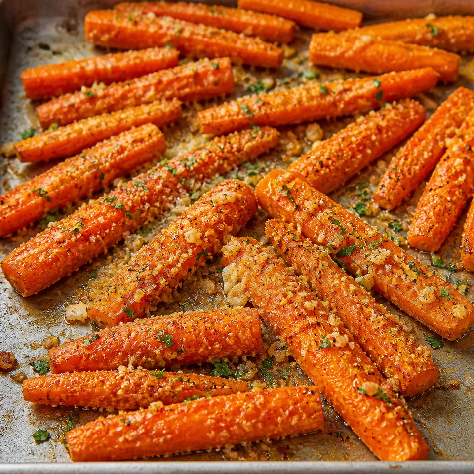 Garlic PARMESAN ROASTED CARROTS — serving inspiration