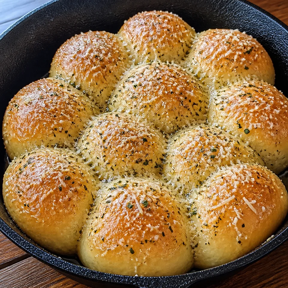 Garlic Parmesan Skillet Rolls — serving inspiration