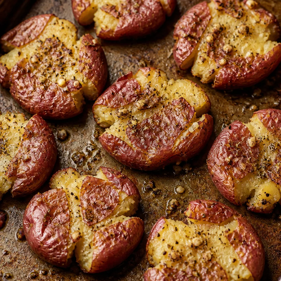 Garlic Smashed Red Potatoes Recipe — serving inspiration