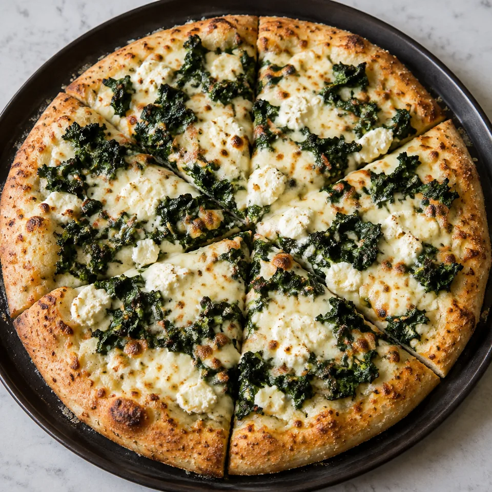Garlicky Kale and Ricotta Pizza — serving inspiration