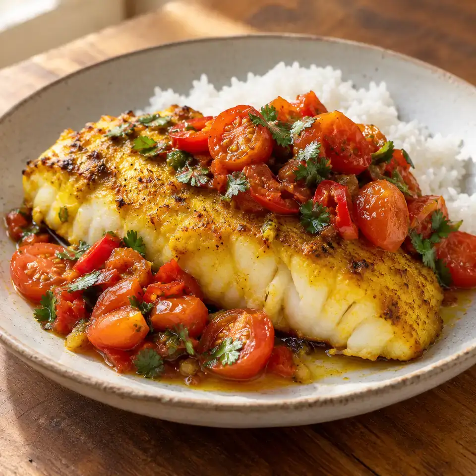 Golden Turmeric Fish (Indonesian baked fish recipe) — serving inspiration