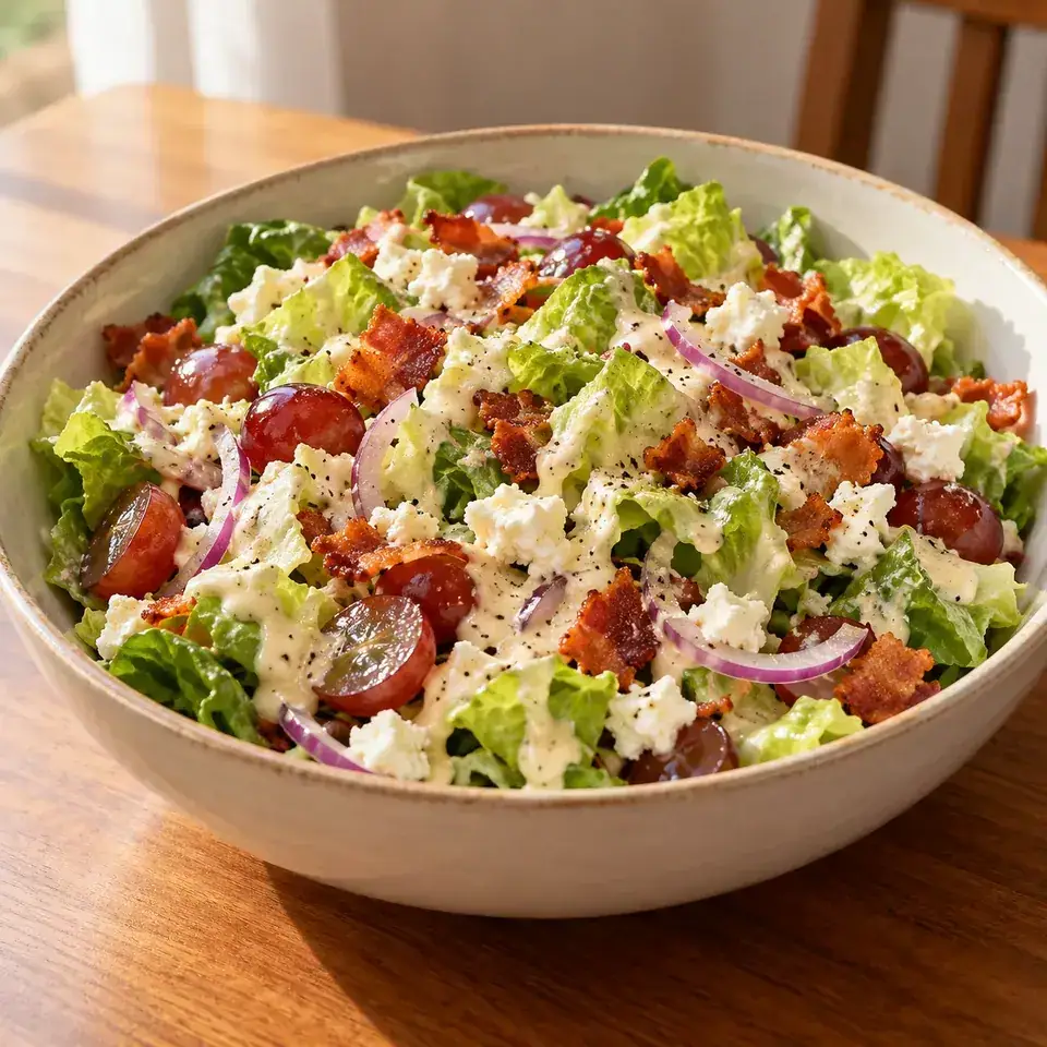 Grape Feta and Bacon Salad with Creamy Dijon Dressing — serving inspiration