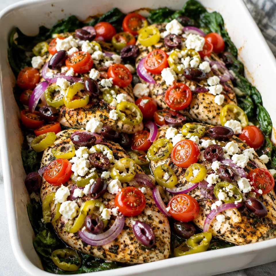 Greek Chicken Bake — serving inspiration