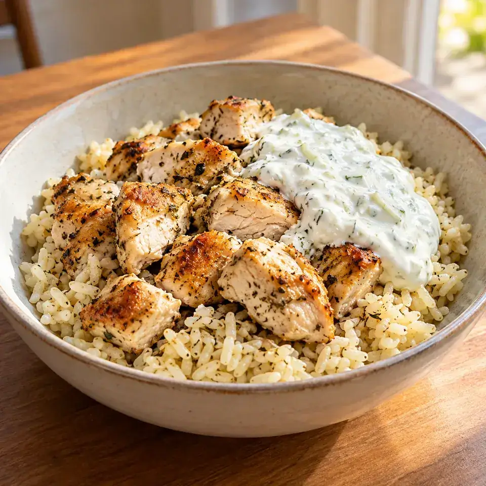Greek Chicken Bowls — serving inspiration