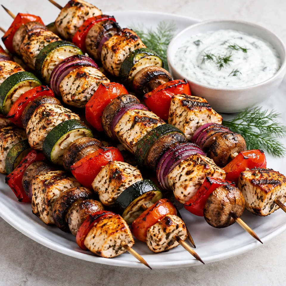 Greek Chicken Kabobs — serving inspiration