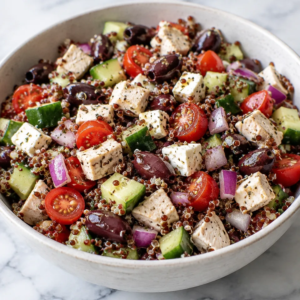Greek Chicken Red Quinoa Salad — serving inspiration
