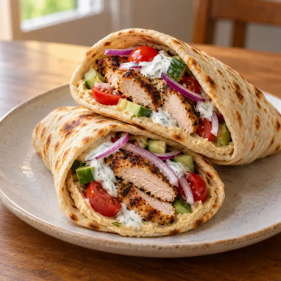 Greek Chicken Wraps — serving inspiration