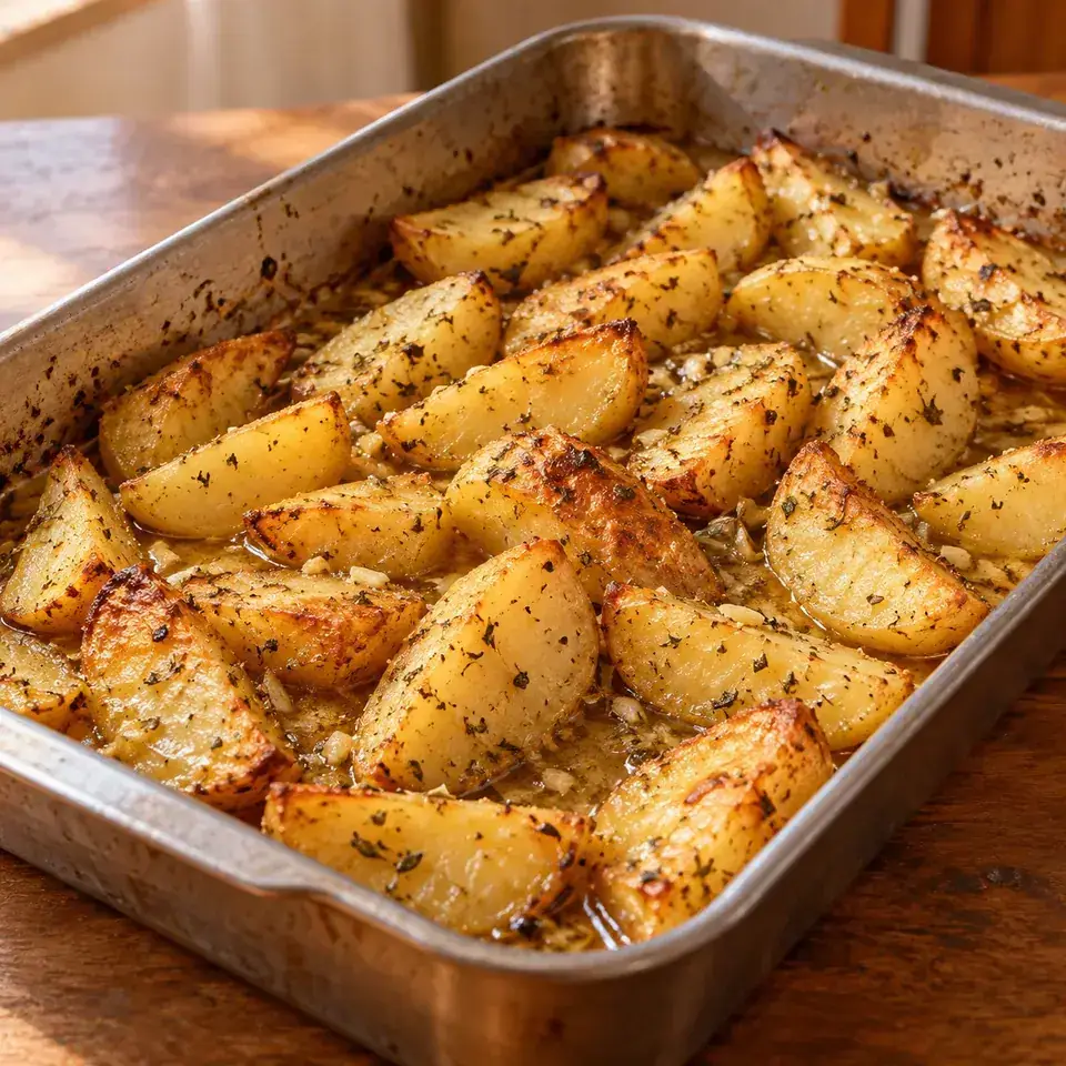 Greek Style Lemon Roasted Potatoes — serving inspiration