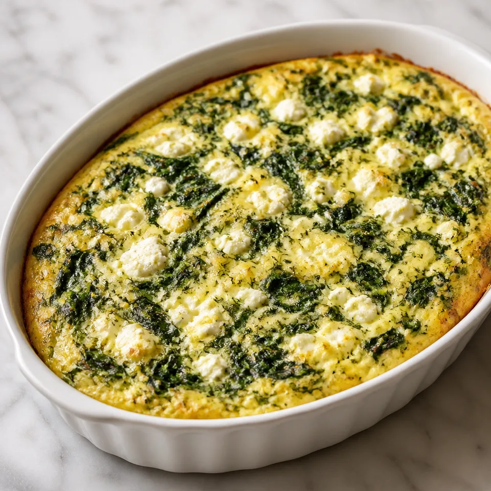 Greek-Style Spinach, Feta & Polenta Pie — serving inspiration