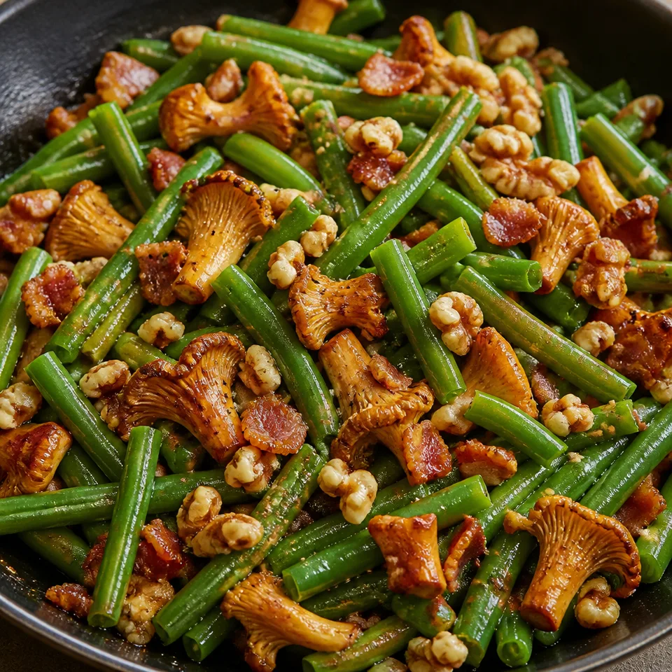 Green Beans and Chanterelle Mushrooms — serving inspiration