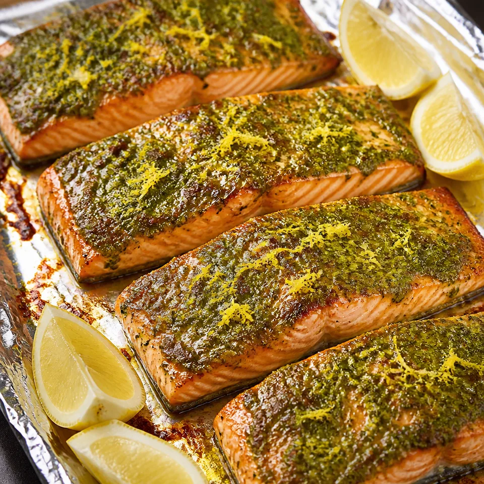 Green Harissa Salmon — serving inspiration