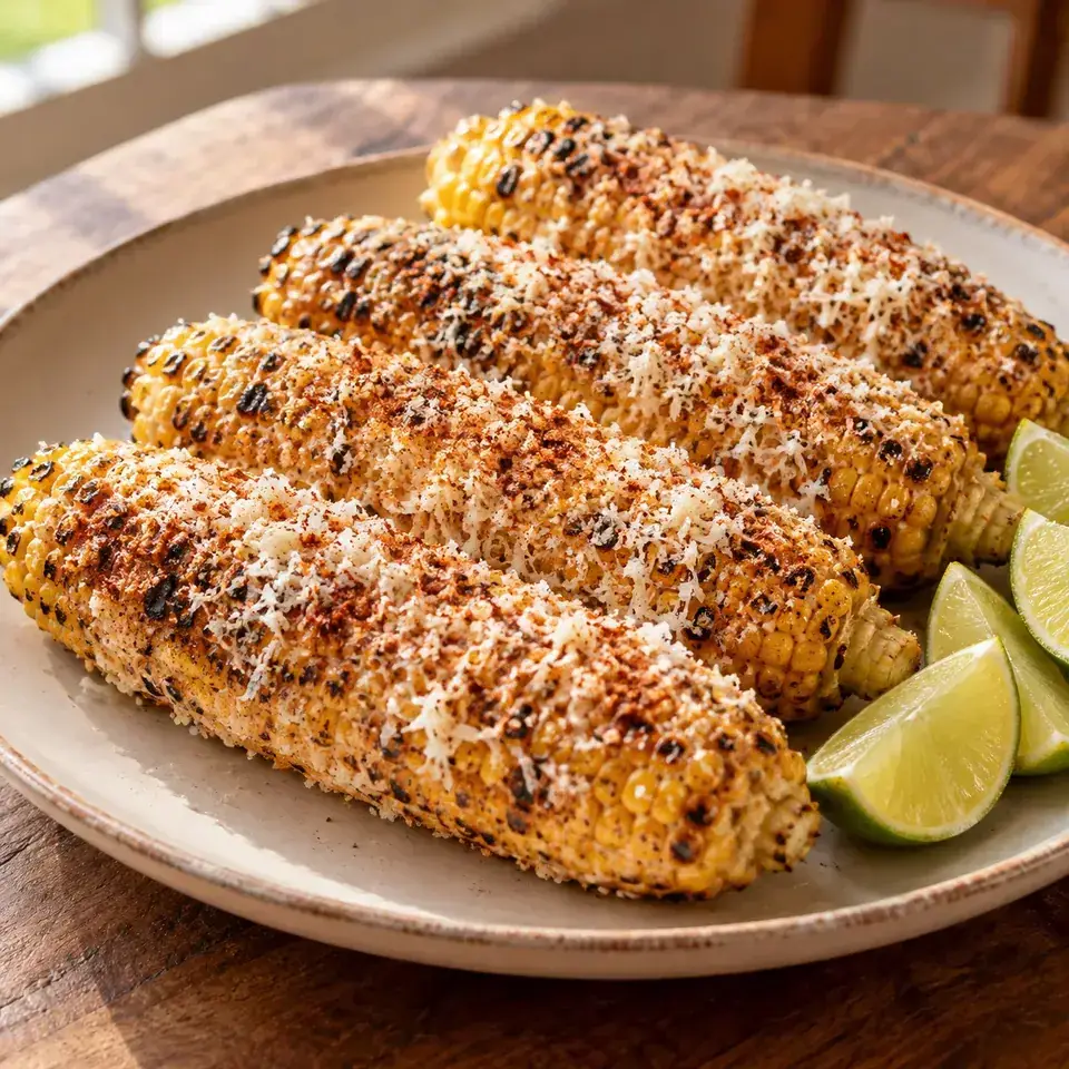 Grilled Mexican Corn with Chipotle Adobo Sauce (Mexicano Restaurant Copycat) — serving inspiration