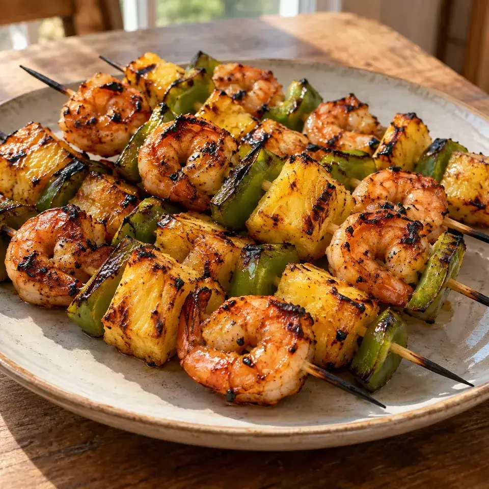 Grilled Pineapple Shrimp Skewers — serving inspiration