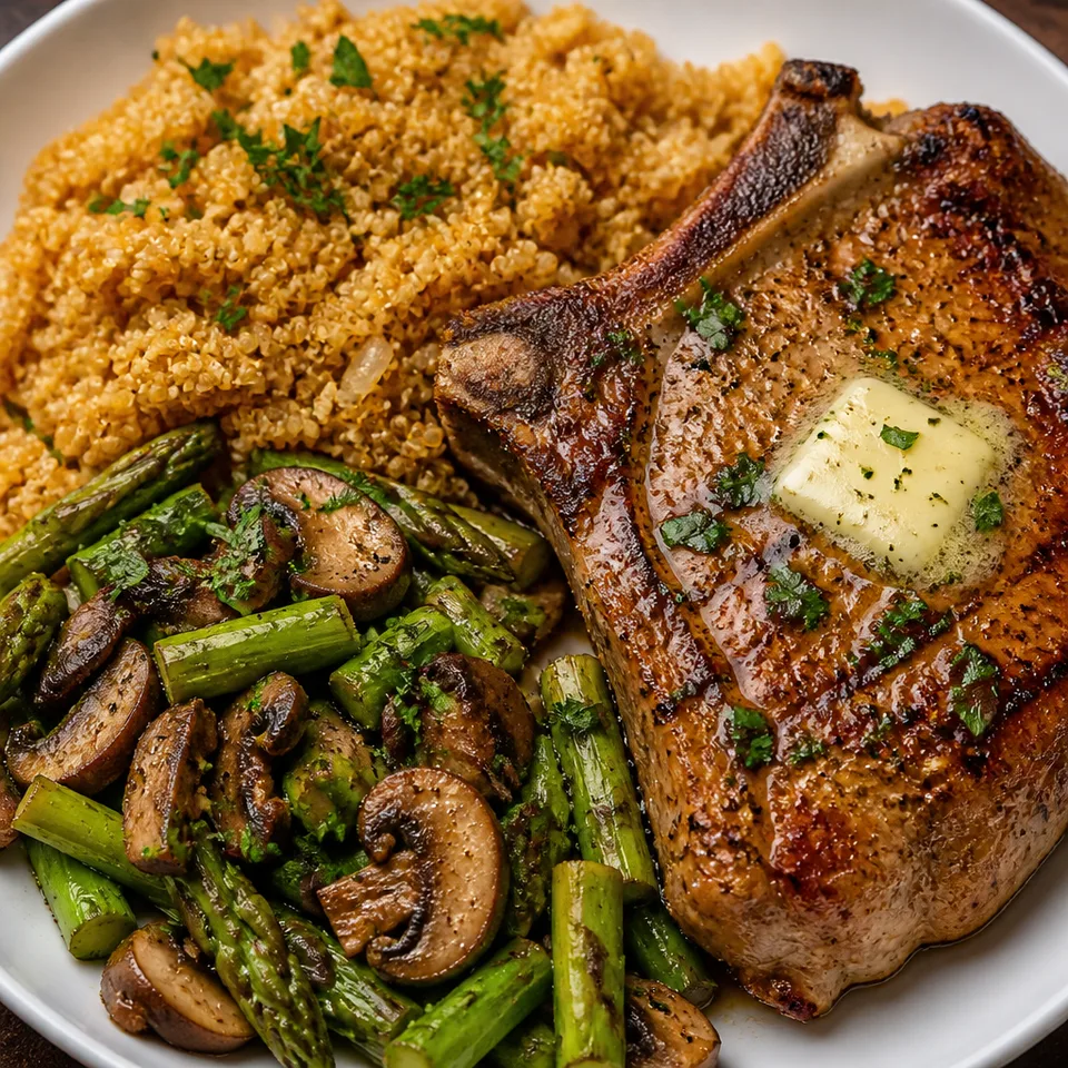 Grilled Pork Chops with Quinoa — serving inspiration