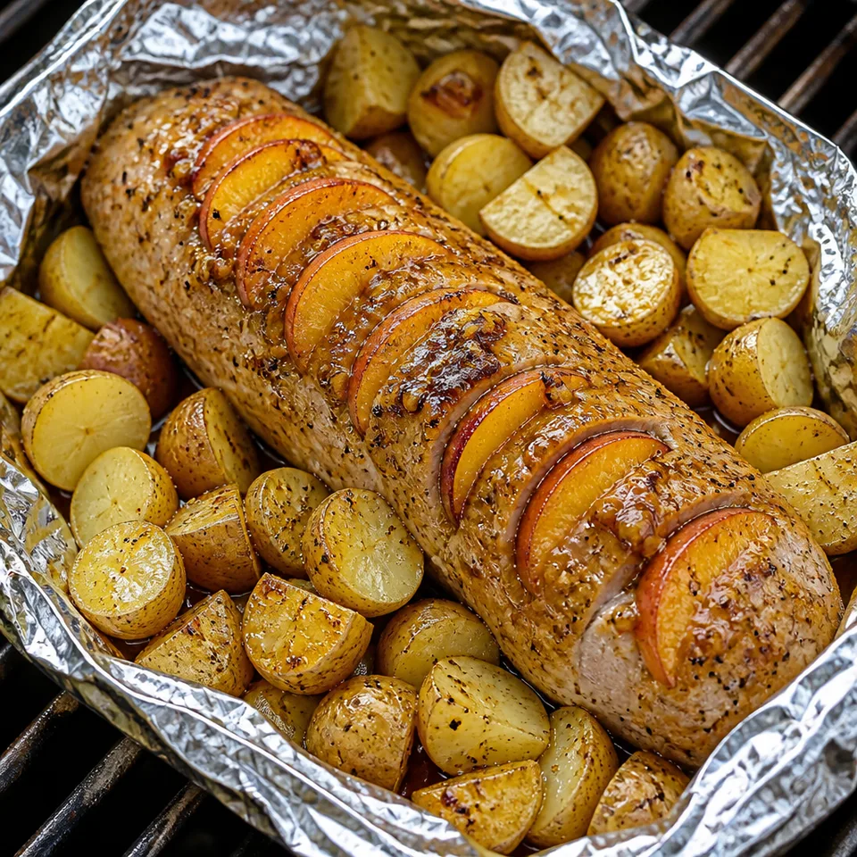 Grilled Pork Tenderloin and Potatoes in Foil — serving inspiration