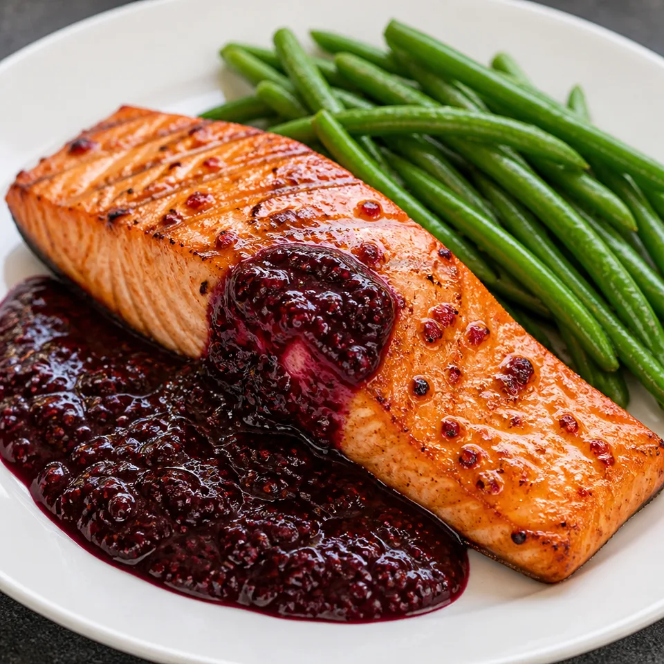 Grilled Salmon with Blackberry Sauce — serving inspiration