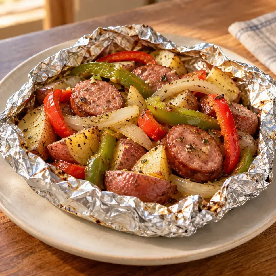 Grilled Sausage and Peppers Foil Packet — serving inspiration