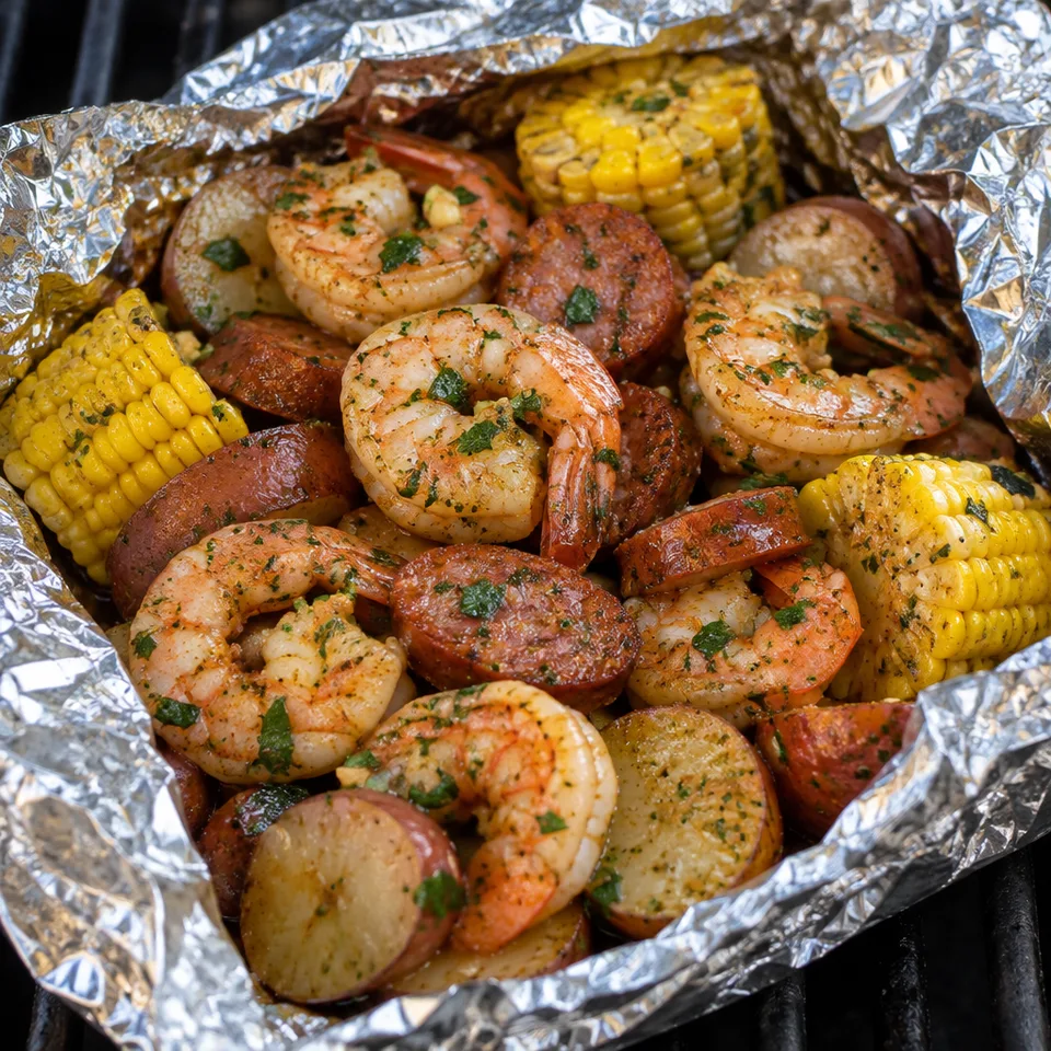 Grilled Shrimp Boil Packets — serving inspiration