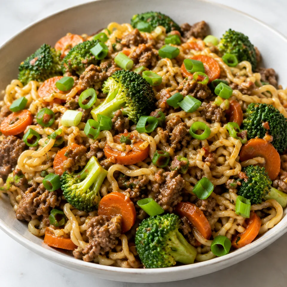 Ground Beef and Ramen Noodles Stir Fry — serving inspiration