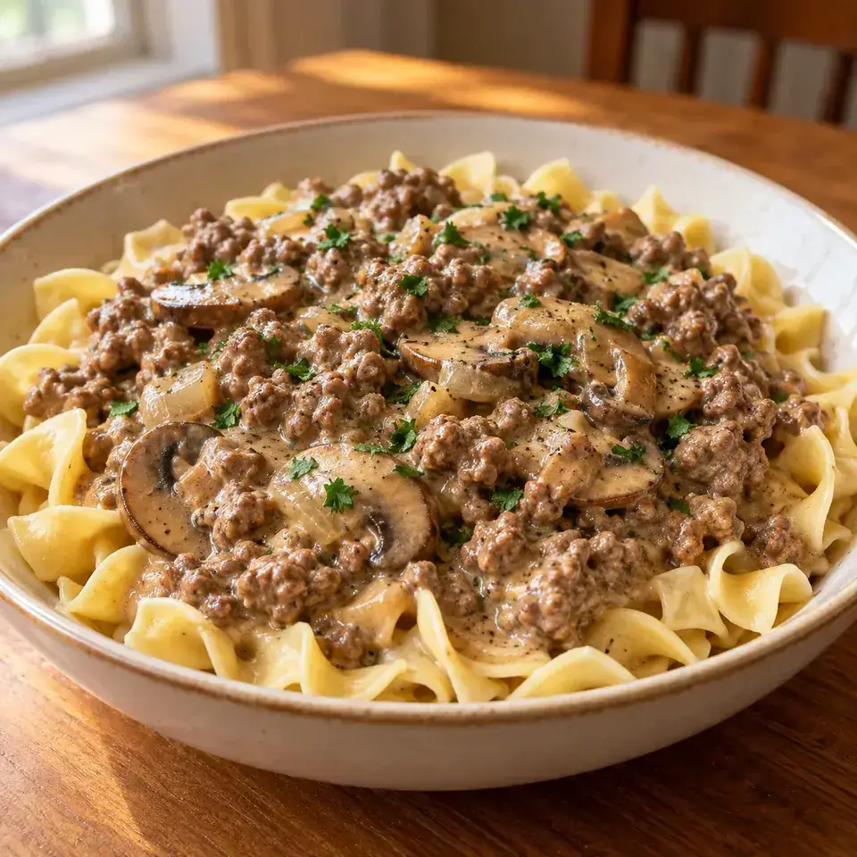Ground Beef Stroganoff — serving inspiration