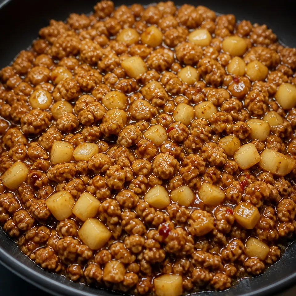 Ground General Tso's Chicken — serving inspiration