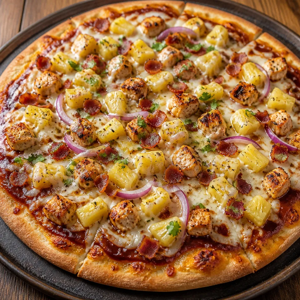 Hawaiian BBQ Chicken Pizza — serving inspiration