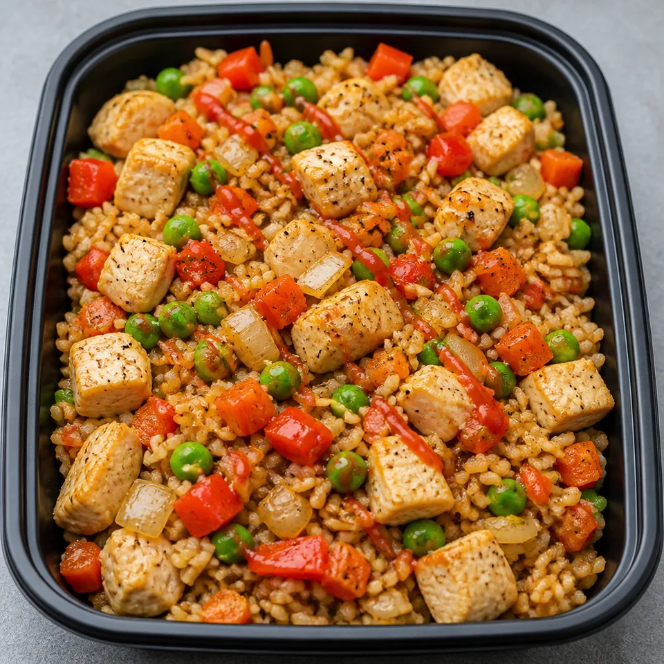Healthy Chicken and Veggie Fried Rice Meal Prep — serving inspiration