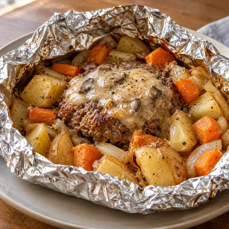 Hobo Dinner Foil Packets (Hamburger & Potato) — serving inspiration