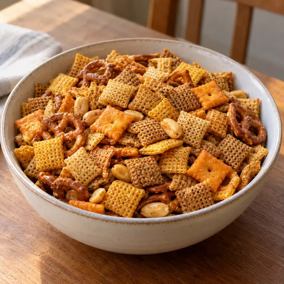 Homemade Chex Mix — serving inspiration