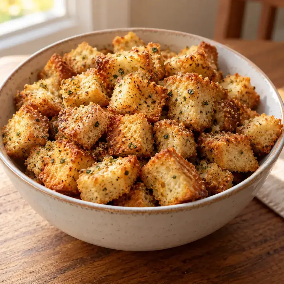 Homemade Croutons with Parmesan — serving inspiration