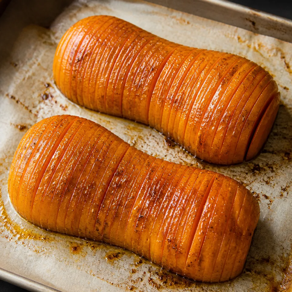 Honey Cinnamon Roasted Hasselback Butternut Squash — serving inspiration
