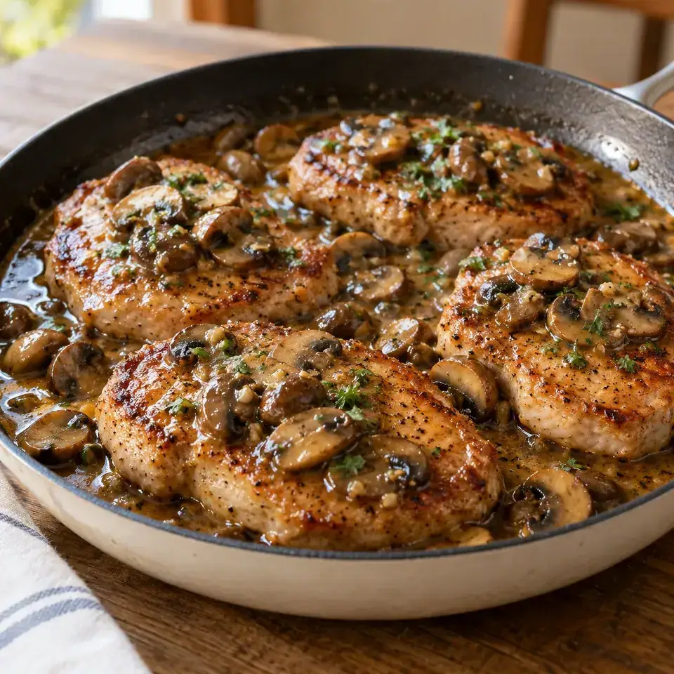Honey Glazed Mushroom Pork Chops — serving inspiration
