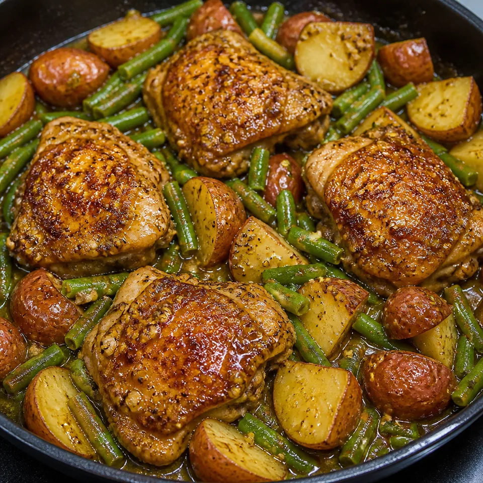 Honey Mustard Chicken & Potatoes (ONE PAN) — serving inspiration