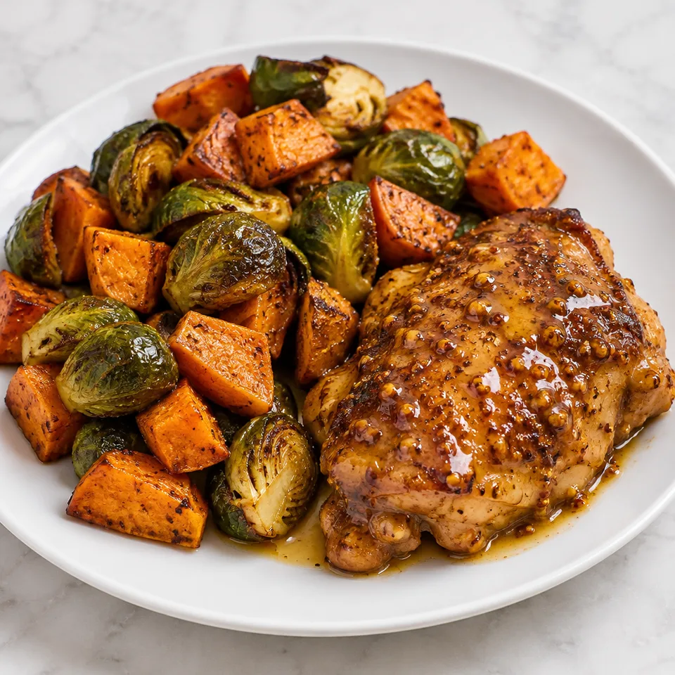 Honey Mustard Chicken Sheet Pan Meal — serving inspiration