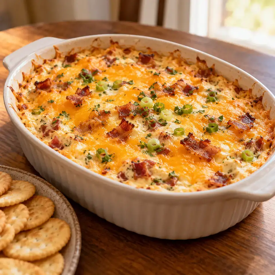 Hot Bacon Cheddar Dip — serving inspiration