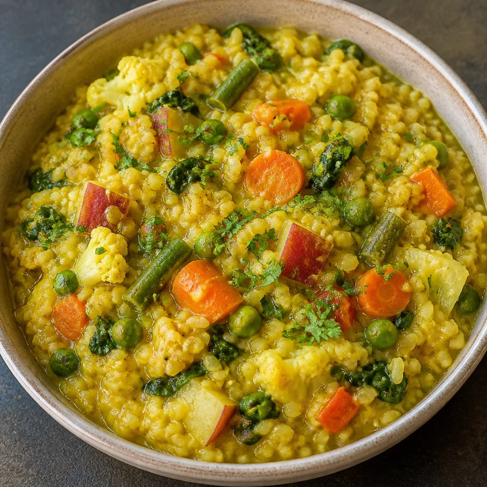 Instant Pot Mixed Lentils and Vegetables Khichdi — serving inspiration