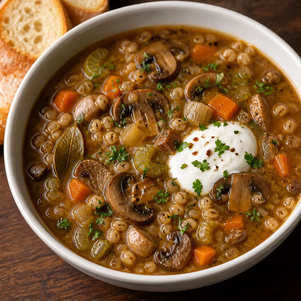 Instant Pot Mushroom Barley Soup — serving inspiration