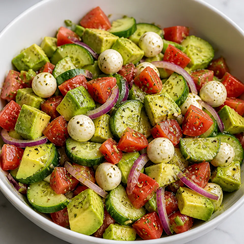 Italian Avocado Cucumber Tomato Salad — serving inspiration