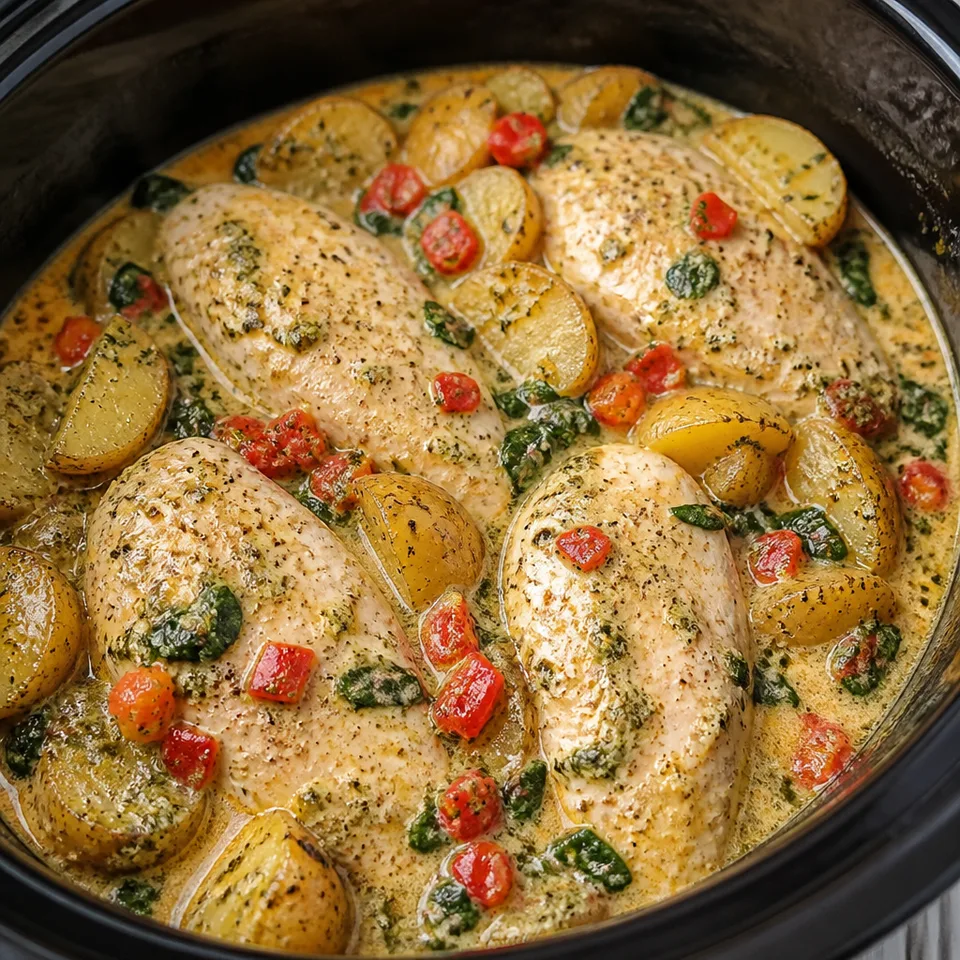 Italian Crockpot Chicken and Potatoes — serving inspiration