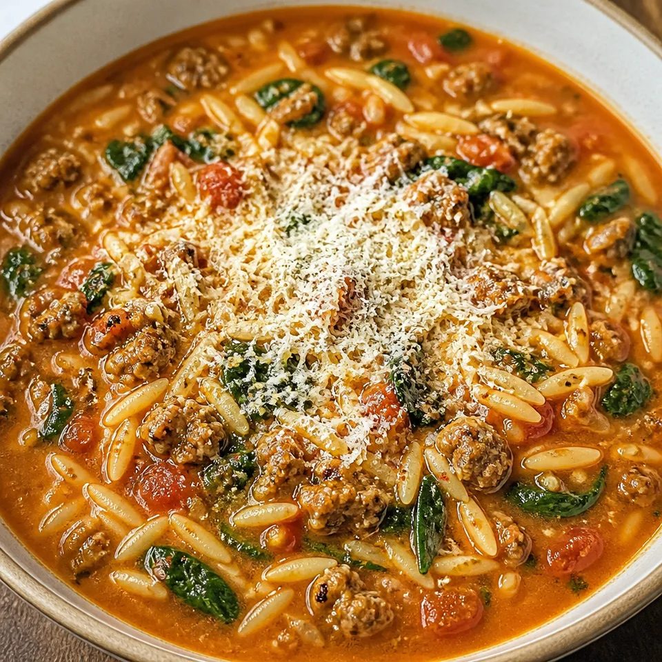 Italian Sausage Soup With Orzo — serving inspiration